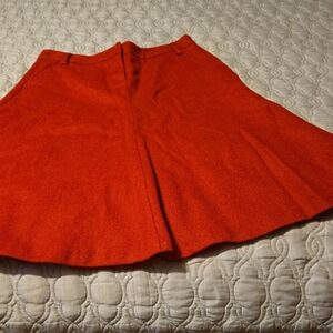 J. Crew Vibrant Orange A-Line 100% Wool Skirt